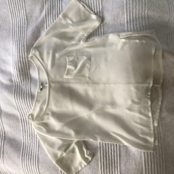 White Silk Aritzia Blouse Size Small - Picture 2 of 2